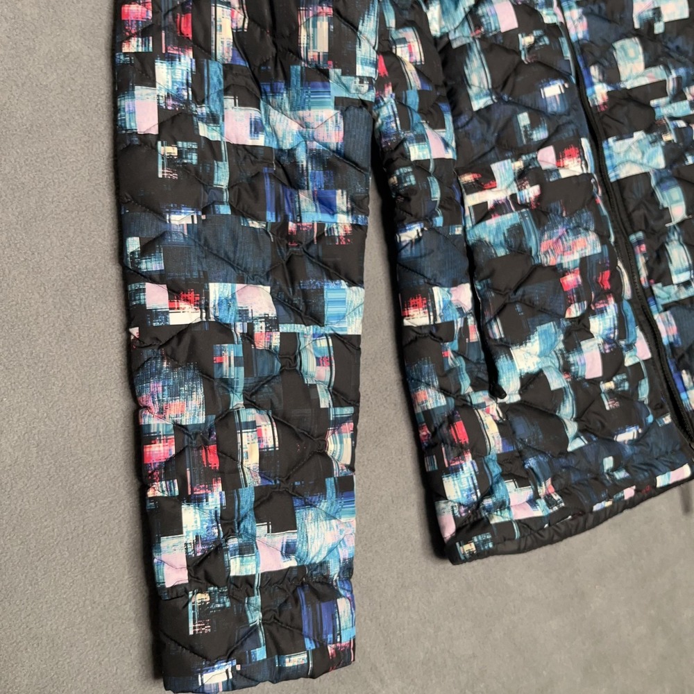 The North Face Thermoball Jacket Blue Glitch Geometric Puffer Womens XS Gorpcore - Picture 3 of 12